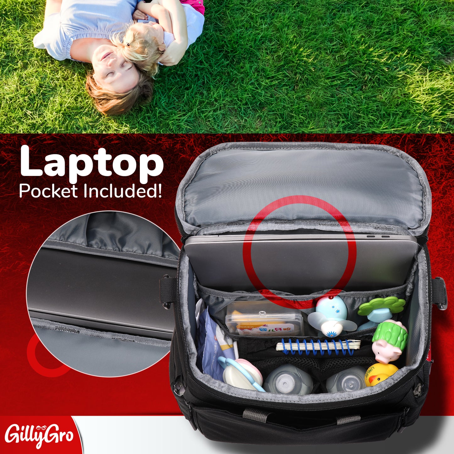 GillyGro Pro Backpack Bundle – The Do-It-All Backpack for Working Parents on the Go!