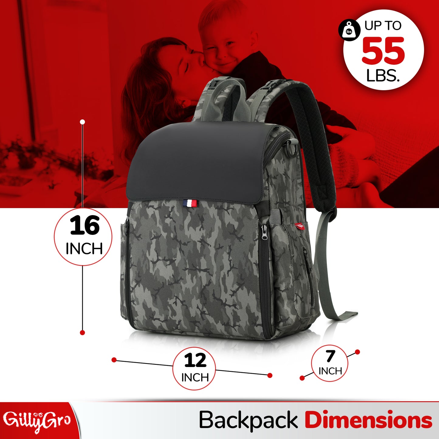 GillyGro Pro Backpack Bundle – The Swiss Army Backpack for Working Parents on the Go!