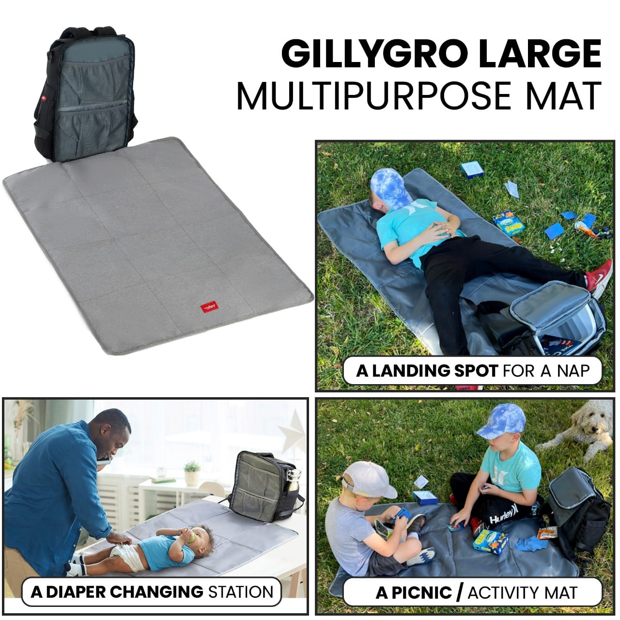 GillyGro Small Backpack Organizer Insert for Diaper Bag, Tote, Handbag, Rucksack - Hanging Purse Insert with Insulated Bottle Pockets & Waterproof